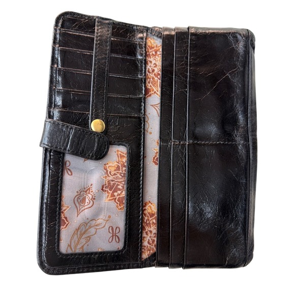 HOBO black leather wristlet wallet